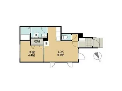 シャルール(1LDK/1階)の間取り写真