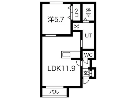 ADレジェンド(1LDK/1階)の間取り写真