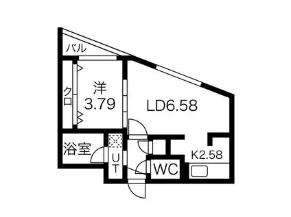 フォレスタ厚別(1LDK/3階)の間取り写真