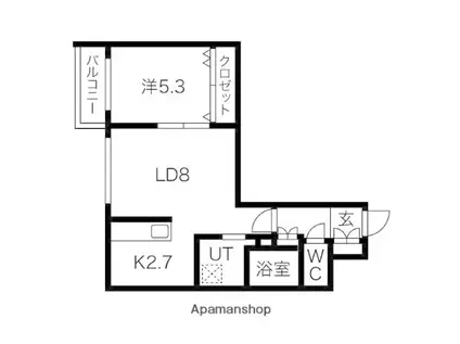 GRACE IMPACT (1LDK/2階)の間取り写真