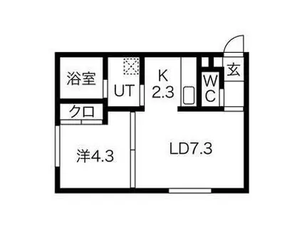 フォレストRⅢ(1LDK/1階)の間取り写真