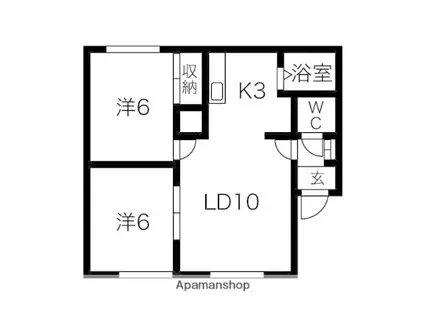 セピア末広(2LDK/1階)の間取り写真