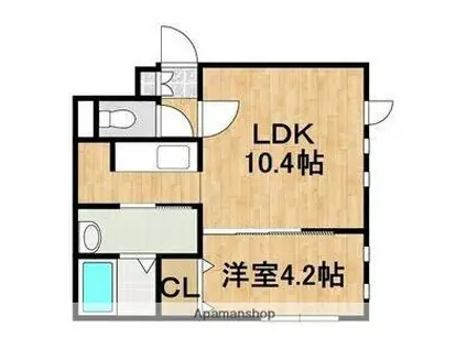 マリオット千歳(1LDK/3階)の間取り写真