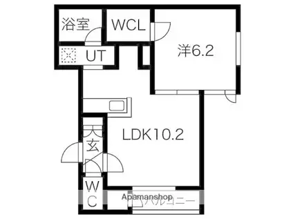 STEEN(1LDK/3階)の間取り写真