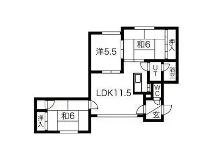コーポほくと(3LDK/2階)の間取り写真
