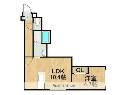 LA DOUCE VIE恵み野駅前(1LDK/4階)の間取り写真