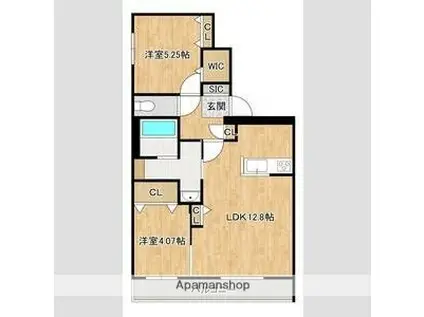 アルファスクエア花園5丁目(2LDK/1階)の間取り写真