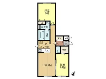 アトランティス朝日(2LDK/5階)の間取り写真