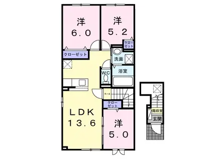 ヴィラ・サルターレ(3LDK/2階)の間取り写真