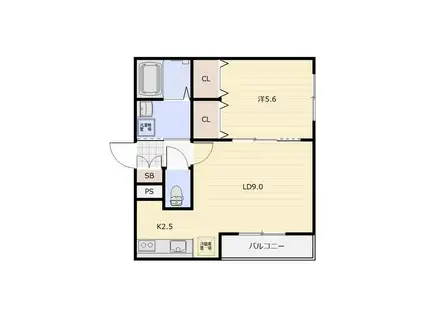 PRIME千歳朝日町(1LDK/3階)の間取り写真