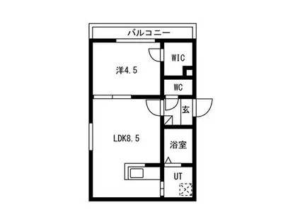 ASTAGE末広(1LDK/4階)の間取り写真