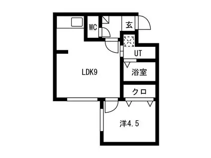 ASTAGE末広(1LDK/4階)の間取り写真