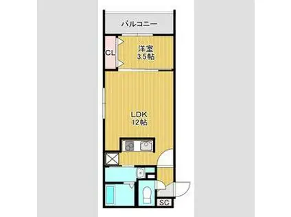 SORTE273(1LDK/2階)の間取り写真