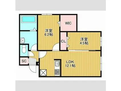 SORTE273(2LDK/1階)の間取り写真