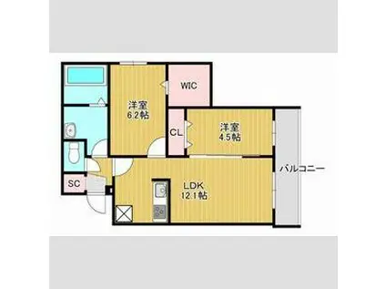 SORTE273(2LDK/2階)の間取り写真