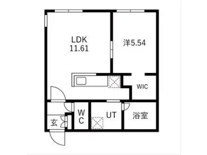 ピオネロ恵庭Ⅲ(1LDK/2階)の間取り写真