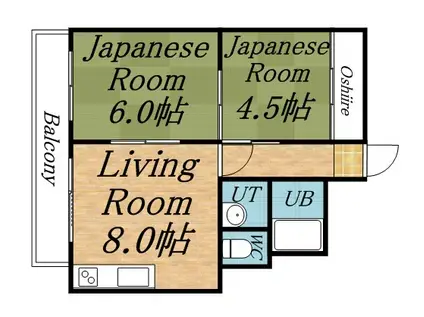 24軒興発ビル(2DK/4階)の間取り写真