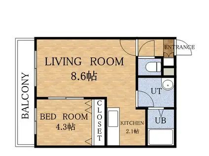 プルミエ発寒 弐番館(1LDK/3階)の間取り写真