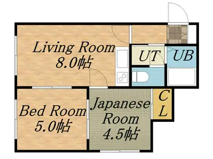 エステート35(2LDK/2階)の間取り写真