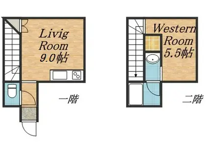 MKハイツ(1DK/2階)の間取り写真