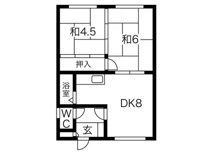 あさひハイツ(2DK/2階)の間取り写真