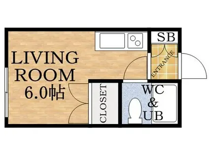 ラミテス白亜(1K/2階)の間取り写真