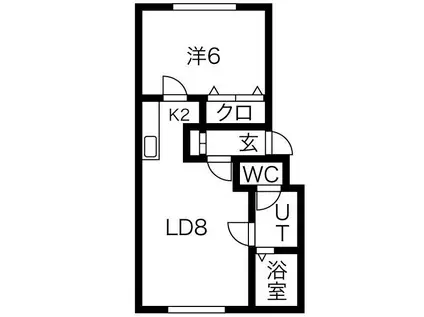 LOUANGE(1LDK/2階)の間取り写真