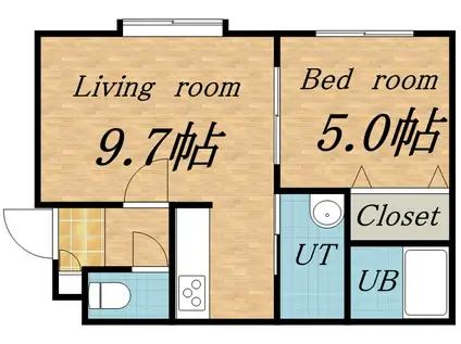 コンフォート北参番館(1LDK/3階)の間取り写真
