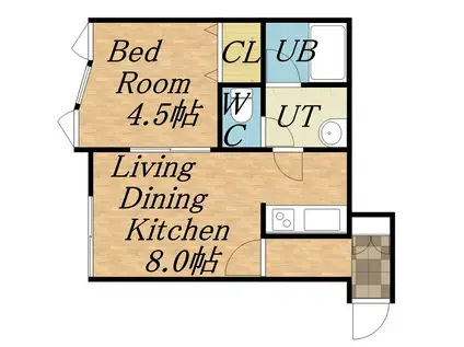 クナ・アルタ(1LDK/1階)の間取り写真