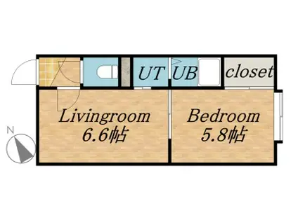 メルヴェーユN24(1DK/3階)の間取り写真