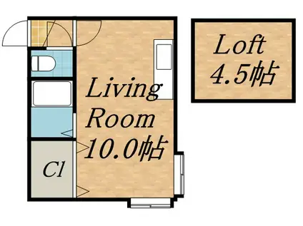 シティシャトー(ワンルーム/3階)の間取り写真