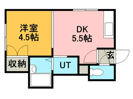 サンコート稲穂Ⅱ(1DK/1階)の間取り写真