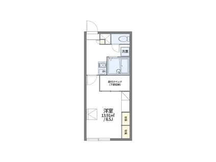 レオパレス絆ハウス(1K/1階)の間取り写真