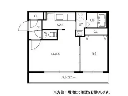 グランデルーシア手稲(1LDK/3階)の間取り写真