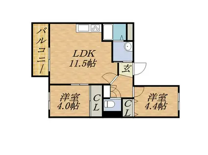 スプレンドールノルド20(2LDK/4階)の間取り写真
