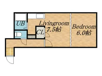 ハニサクル麻生(1DK/4階)の間取り写真