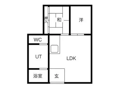ハイム山城A(2DK/2階)の間取り写真