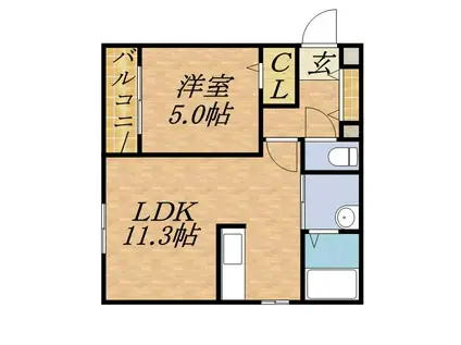 札幌市南北線 麻生駅 徒歩5分 4階建 築11年(1LDK/3階)の間取り写真