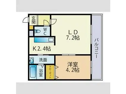 プランドール宮の沢(1LDK/2階)の間取り写真