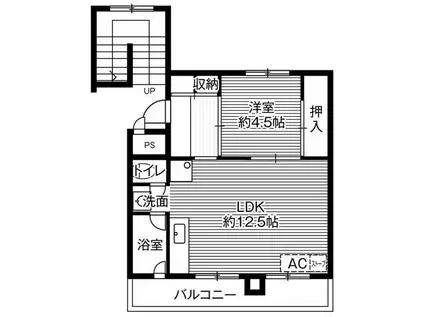 ビレッジハウス新川5号棟(2DK/3階)の間取り写真