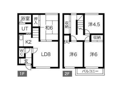 コーポキタモト(4LDK)の間取り写真
