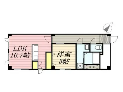 AMEX新琴似(1LDK/2階)の間取り写真