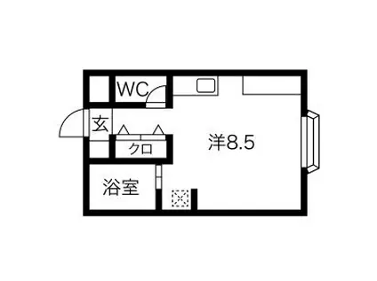 サンハイツ弐番館(ワンルーム/3階)の間取り写真