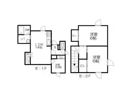 テラスクレール(3LDK/1階)の間取り写真