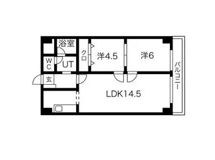 M16マンション(2LDK/4階)の間取り写真