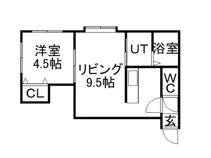 サンテラス宮の沢(1LDK/3階)の間取り写真