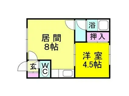 ファイブスターハイツ56(1DK/1階)の間取り写真