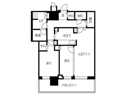 ONE札幌ステーションタワー(2LDK/31階)の間取り写真