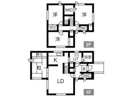 札幌市東西線 宮の沢駅 バス乗車時間:11分 中洲橋バス停で下車 徒歩8分 2階建 築23年(4LDK)の間取り写真
