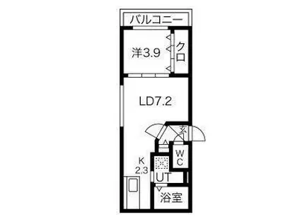 CHIARO琴似(1LDK/4階)の間取り写真